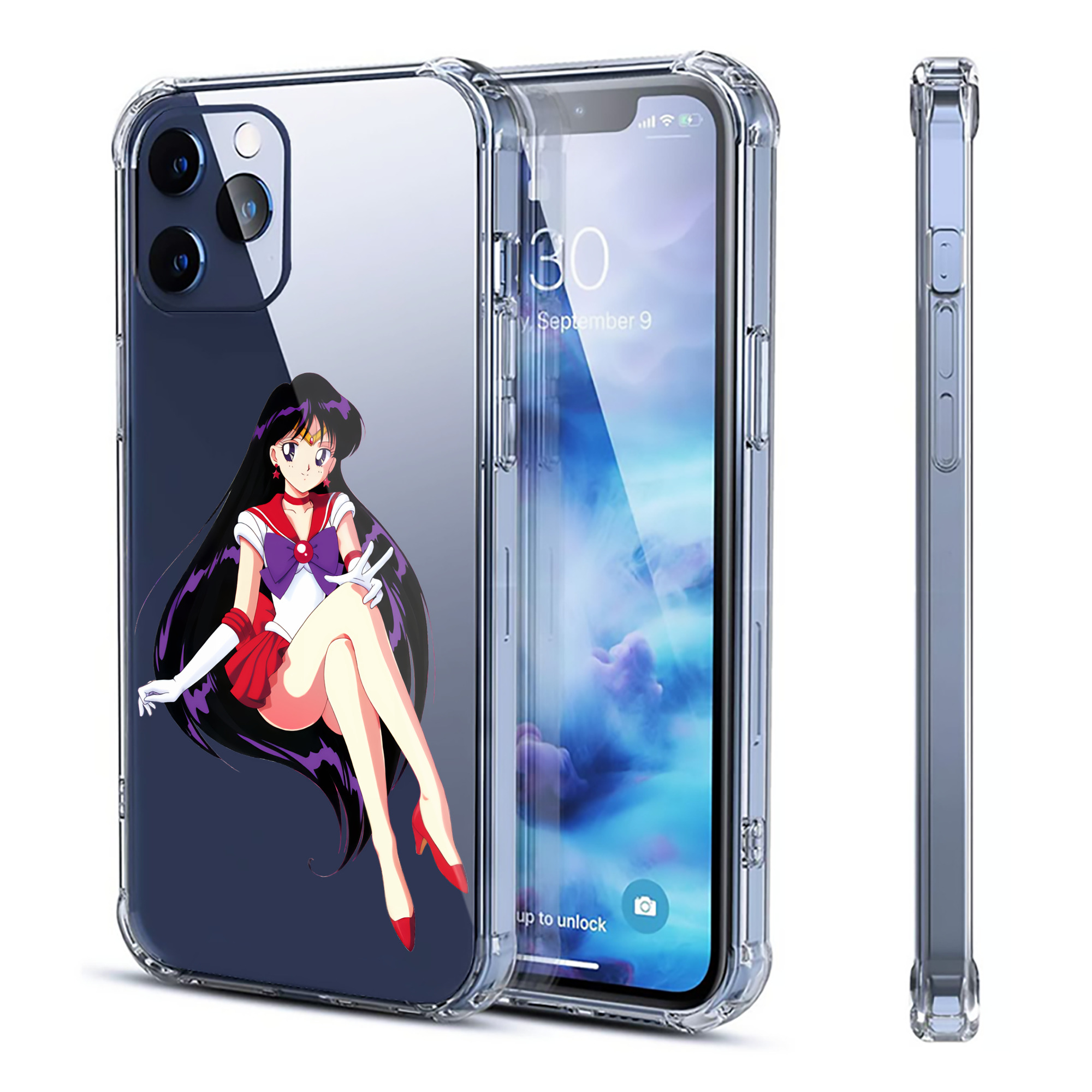 （画像用） 美少女戦士セーラームーン 火野レイ ひの レイ Sailor Moon Hino Rei （セーラーマーズ,Sailor Mars） 【iPhone 12シリーズ対応】透明スマホケース（クリアソフトケース）